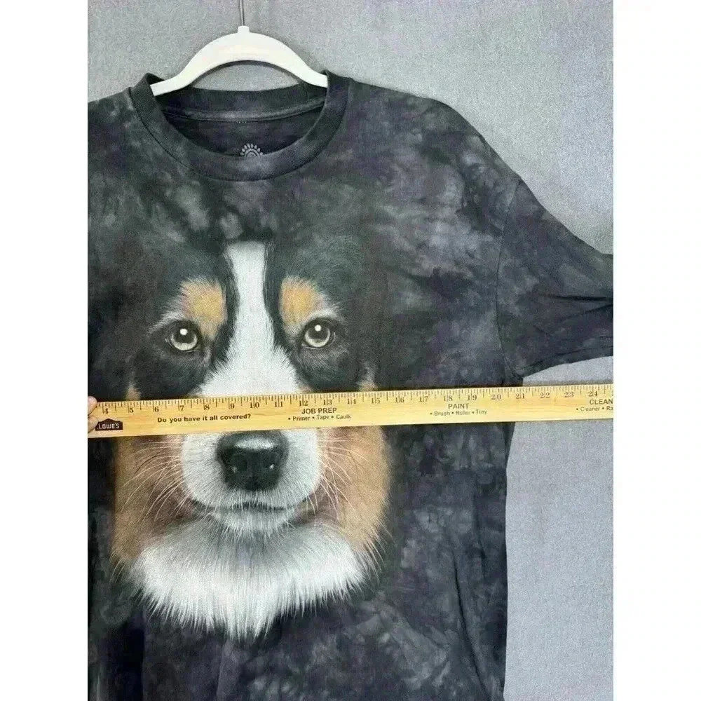 The Mountain Australian Shepherd Collie Dog T Shirt Adult Large Black Tie Dye - Picture 6 of 7